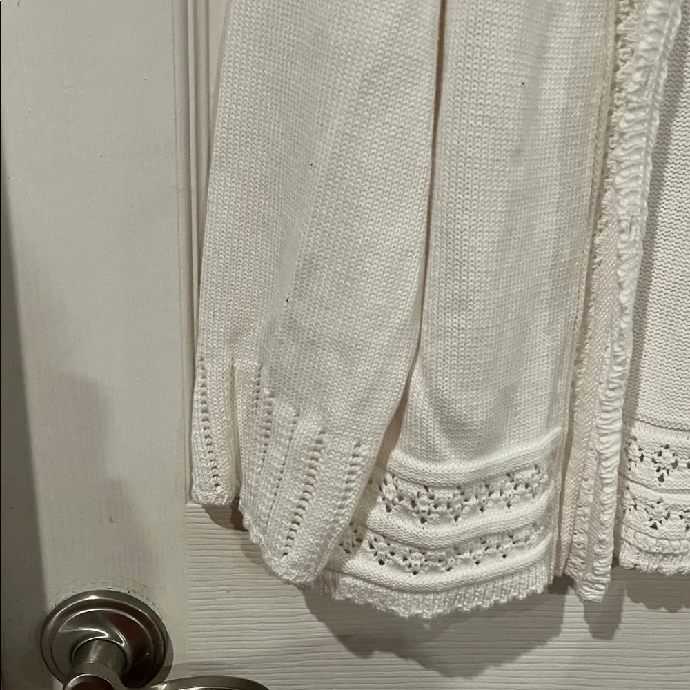 Notations Ivory Lace-Trim Cardigan - Picture 4 of 6